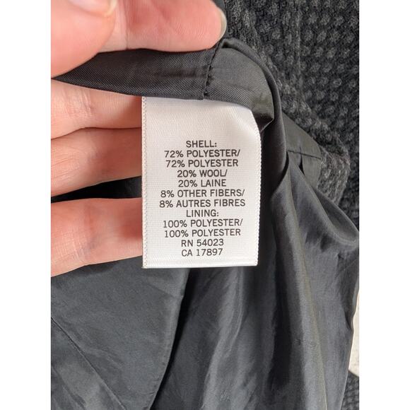 Banana Republic Trench Coat Womens XS Gray Belted Big Buttons Wool Blend - Picture 16 of 16